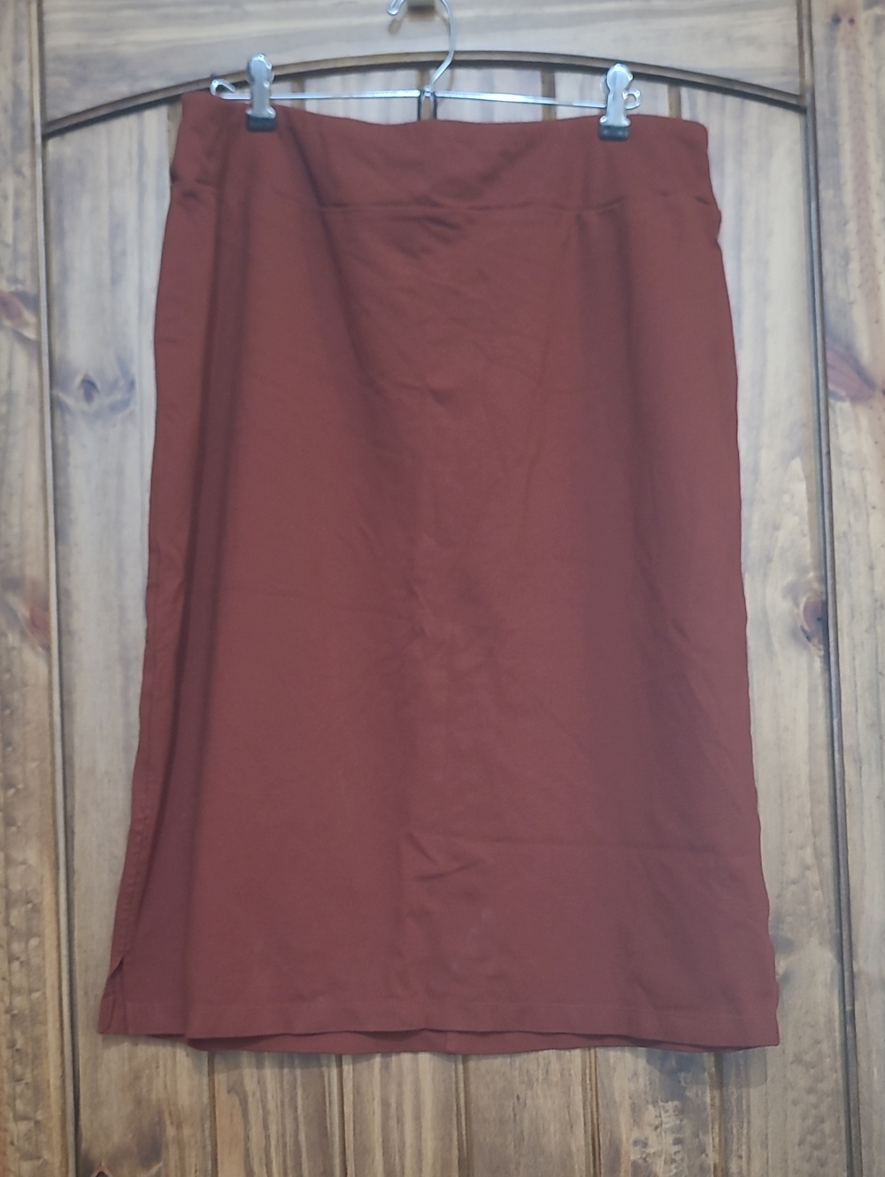 Nine West Burnt Orange Rust Straight Midi Skirt